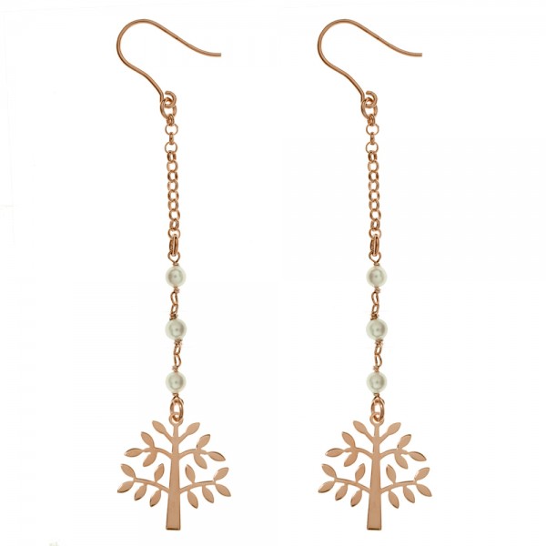 Pendientes largos con árbol de la vida Plata de Ley - Karissma