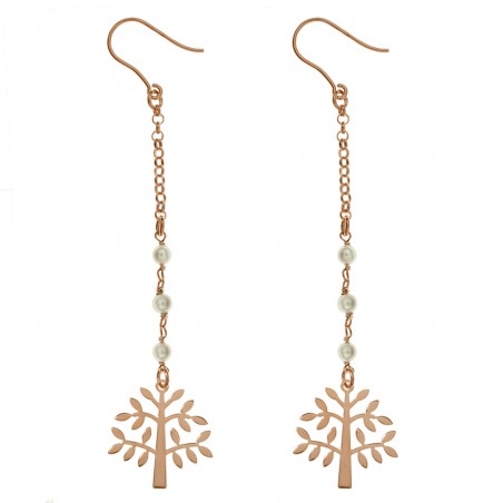 Pendientes largos con árbol de la vida Plata de Ley - Karissma
