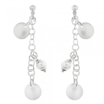 Pendientes largos con círculos Plata de Ley - Karissma