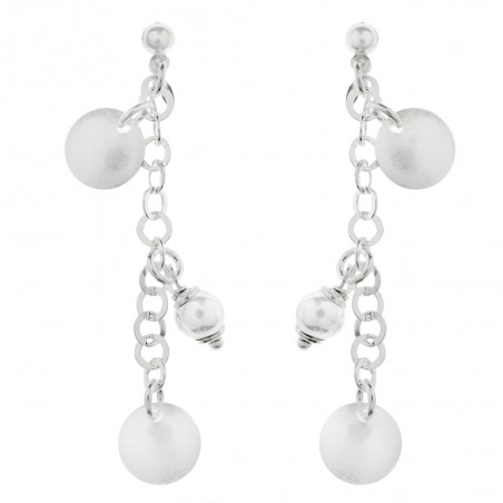 Pendientes largos con círculos Plata de Ley - Karissma