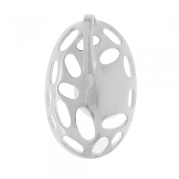 Colgante oval calado con perla Plata de Ley - Karissma 2