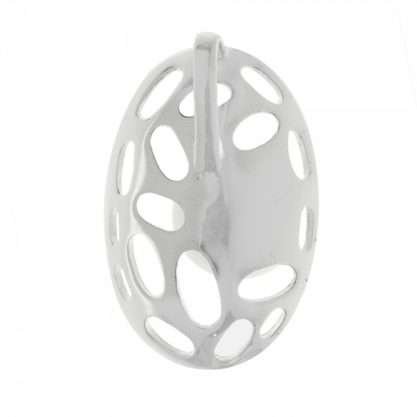 Colgante oval calado con perla Plata de Ley - Karissma