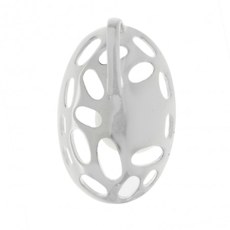 Colgante oval calado con perla Plata de Ley - Karissma
