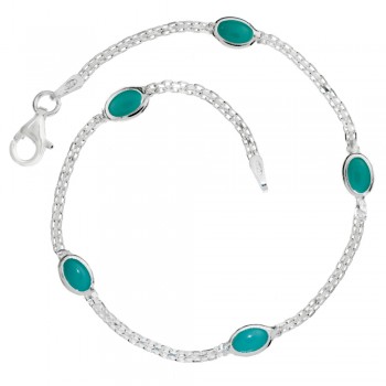 Pulsera óvalos turquesa Plata de Ley | Karissma