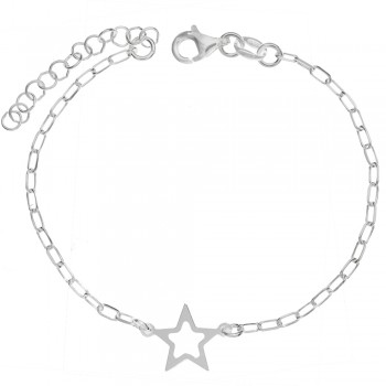 Pulsera eslabón cadena con estrella Plata de Ley| Karissma