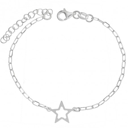 Pulsera eslabón cadena con estrella Plata de Ley| Karissma