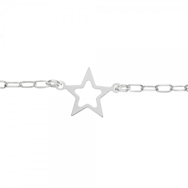Pulsera eslabón cadena con estrella Plata de Ley| Karissma