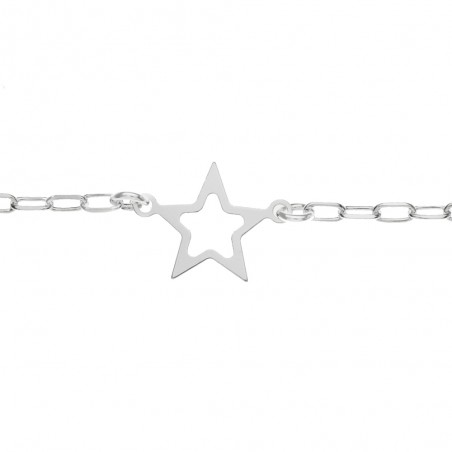 Pulsera eslabón cadena con estrella Plata de Ley| Karissma