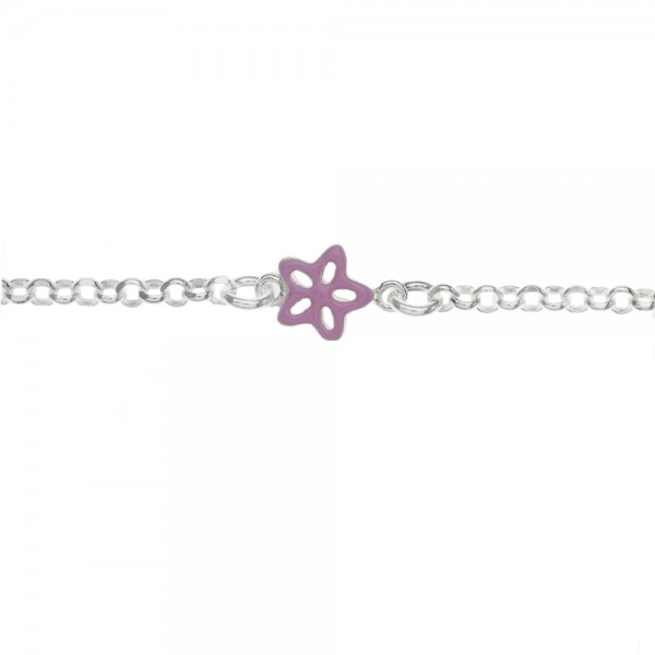 Pulsera roló flores esmaltadas Plata de Ley | Karissma