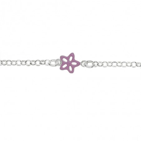 Pulsera roló flores esmaltadas Plata de Ley | Karissma