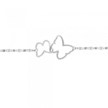 Pulsera cadena marinera Flat mariposas Plata de Ley | Karissma 2
