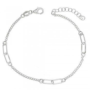 Pulsera grumet con eslabones dobles de cadena Plata de Ley | Karissma