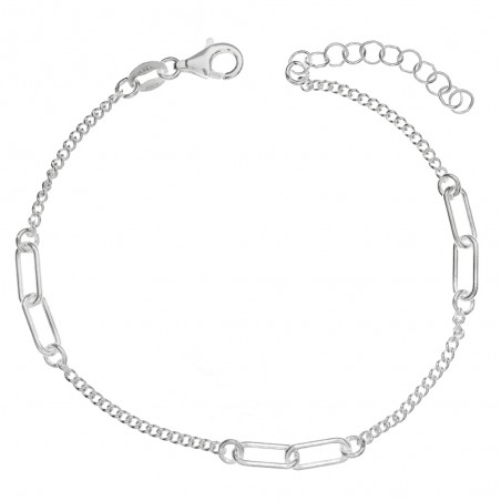 Pulsera grumet con eslabones dobles de cadena Plata de Ley | Karissma