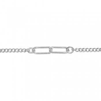 Pulsera grumet con eslabones dobles de cadena Plata de Ley | Karissma 2