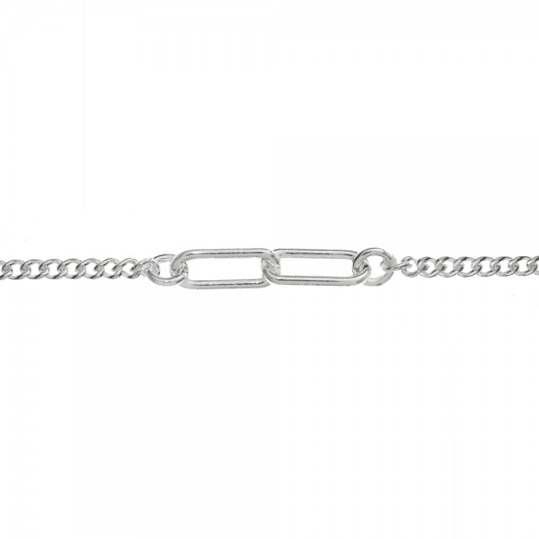 Pulsera grumet con eslabones dobles de cadena Plata de Ley | Karissma