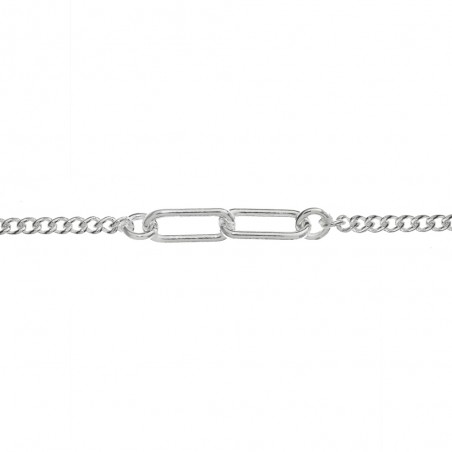 Pulsera grumet con eslabones dobles de cadena Plata de Ley | Karissma