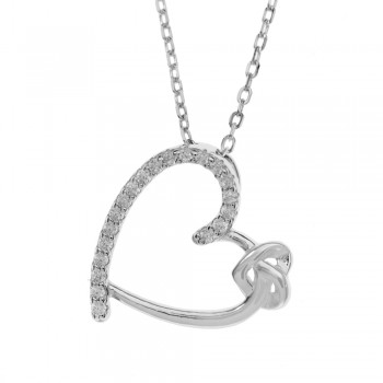 Collar corazón con circonitas Plata de Ley | Karissma