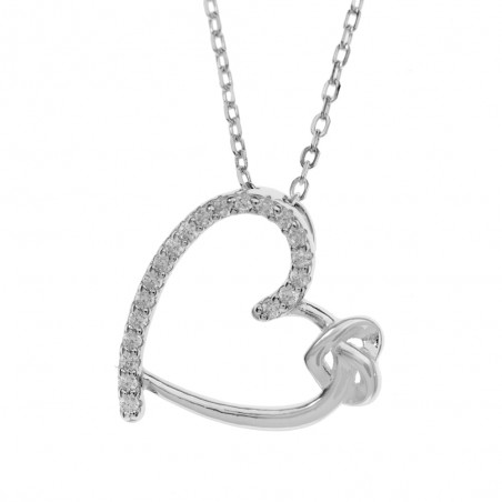 Collar corazón con circonitas Plata de Ley | Karissma