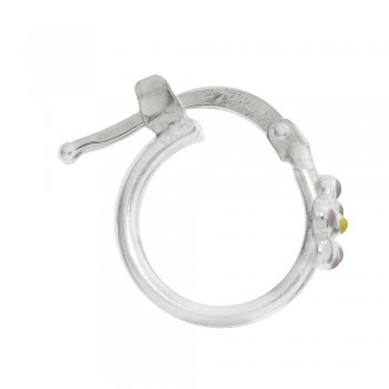 Aros cierre catalán con flor Plata de Ley - Karissma 2