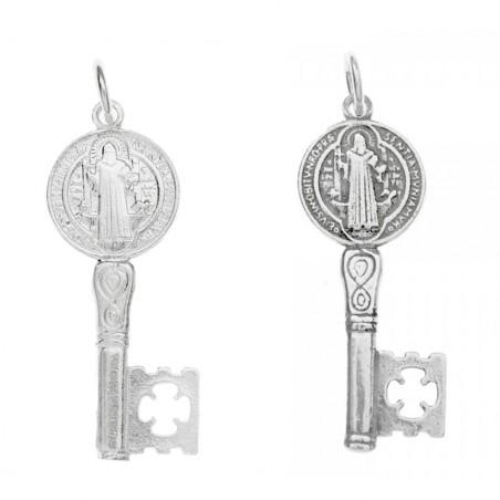 Colgante llave escapulario San Benito Plata de Ley - Karissma