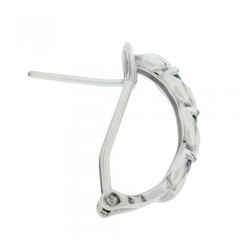 Pendientes circonitas cierre omega Plata de Ley - Karissma 2