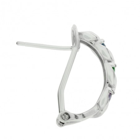 Pendientes circonitas cierre omega Plata de Ley - Karissma