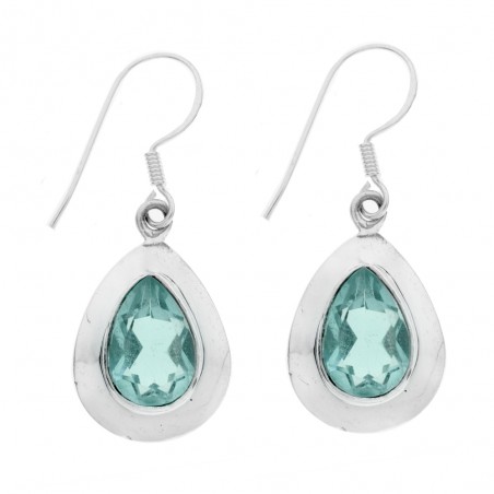 Pendientes gota aguamarina Plata de Ley - Karissma