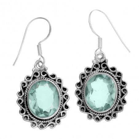 Pendientes aguamarina infinitos Plata de Ley - Karissma