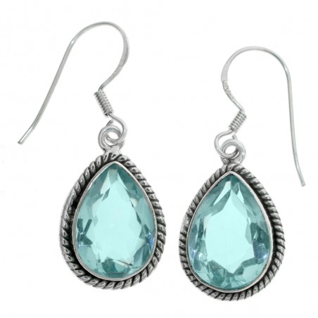 Pendientes gota aguamarina Plata de Ley - Karissma