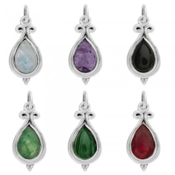 Colgante gota piedra natural Plata de Ley - Karissma