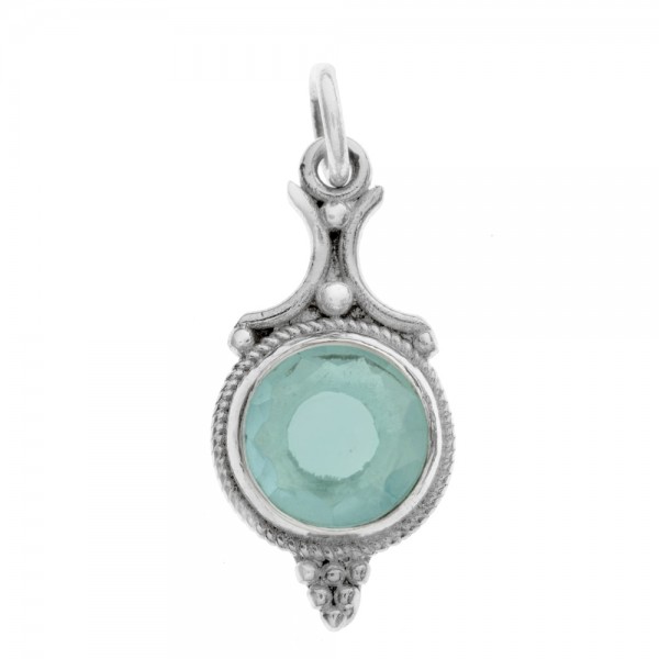 Colgante redondo piedra natural Plata de Ley - Karissma