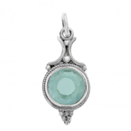 Colgante redondo piedra natural Plata de Ley - Karissma