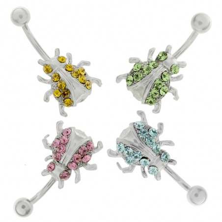 Piercing ombligo mariquita de acero - Karissma