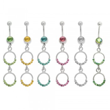 Piercing ombligo doble círculo acero - Karissma