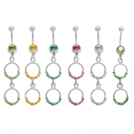 Piercing ombligo doble círculo acero - Karissma