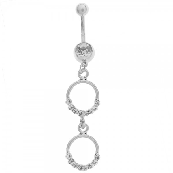 Piercing ombligo doble círculo acero - Karissma