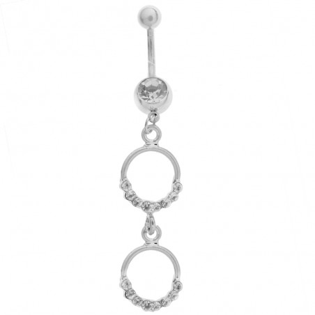 Piercing ombligo doble círculo acero - Karissma
