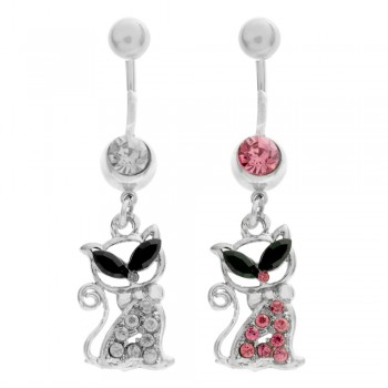 Piercing ombligo gato de acero - Karissma