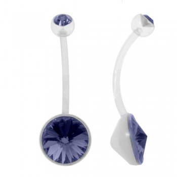 Piercing ombligo plástico con circonita - Karissma 2
