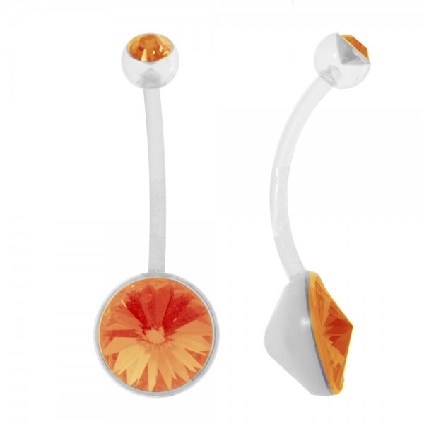 Piercing ombligo plástico con circonita - Karissma
