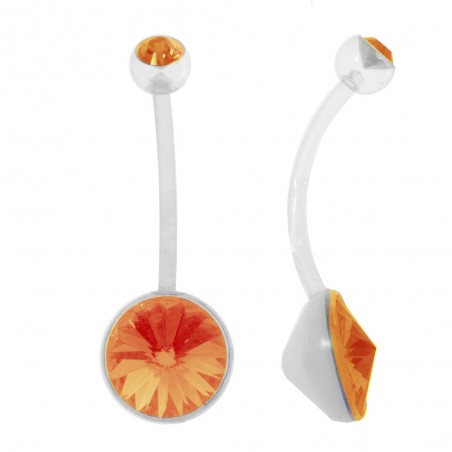 Piercing ombligo plástico con circonita - Karissma