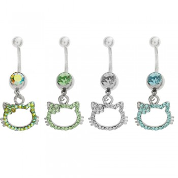 Piercing ombligo gatita con circonitas - Karissma