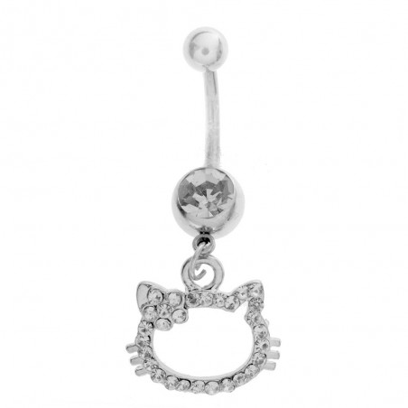 Piercing ombligo gatita con circonitas - Karissma