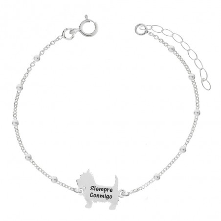 Pulsera perro grabada Plata de Ley - Karissma