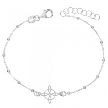 Pulsera de bolitas con nudo de bruja Plata de Ley | Karissma