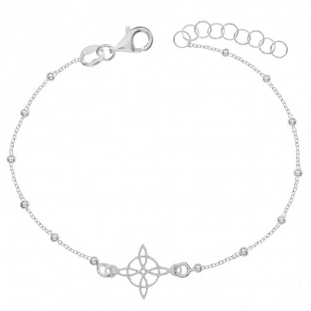 Pulsera de bolitas con nudo de bruja Plata de Ley | Karissma