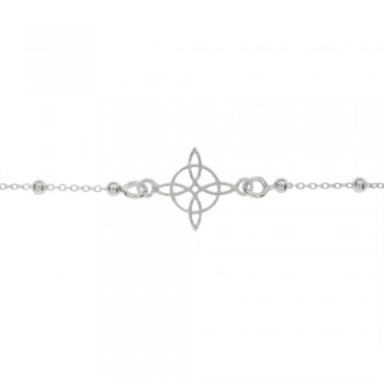 Pulsera de bolitas con nudo de bruja Plata de Ley | Karissma 2