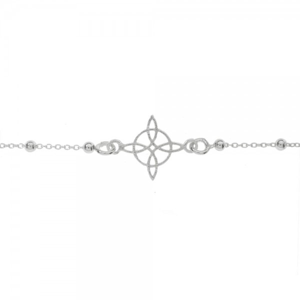 Pulsera de bolitas con nudo de bruja Plata de Ley | Karissma