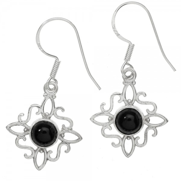 Pendientes nudo de bruja con piedra Plata de Ley - Karissma