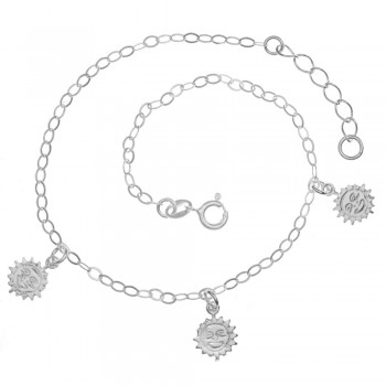 Tobillera tres soles Plata de Ley | Karissma